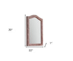 30" Pink Abstract Wood Framed Mounted Dresser Mirror