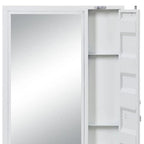 32" White Metal Framed Mounted Dresser Mirror