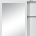 32" White Metal Framed Mounted Dresser Mirror