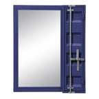 32" Blue Metal Framed Dresser Mirror