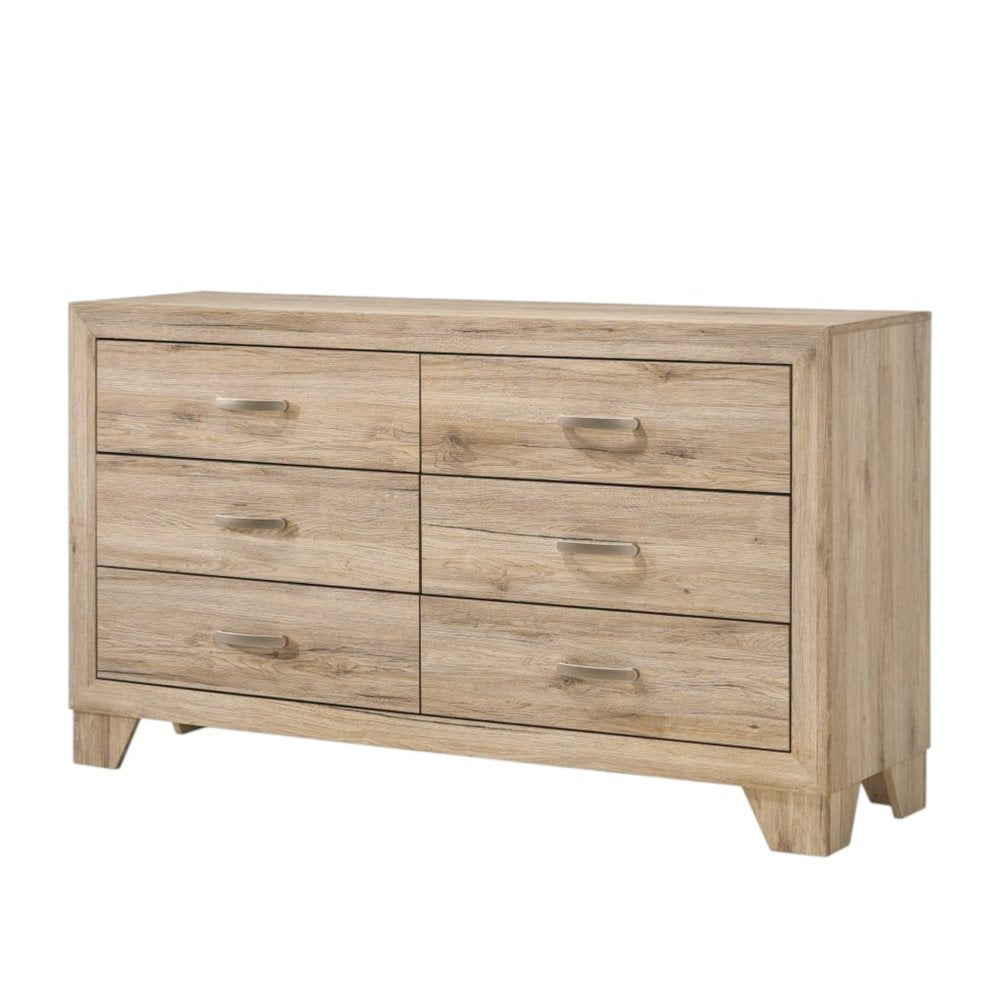 63" Black Solid and Manufactured Wood Six Drawer Double Dresser