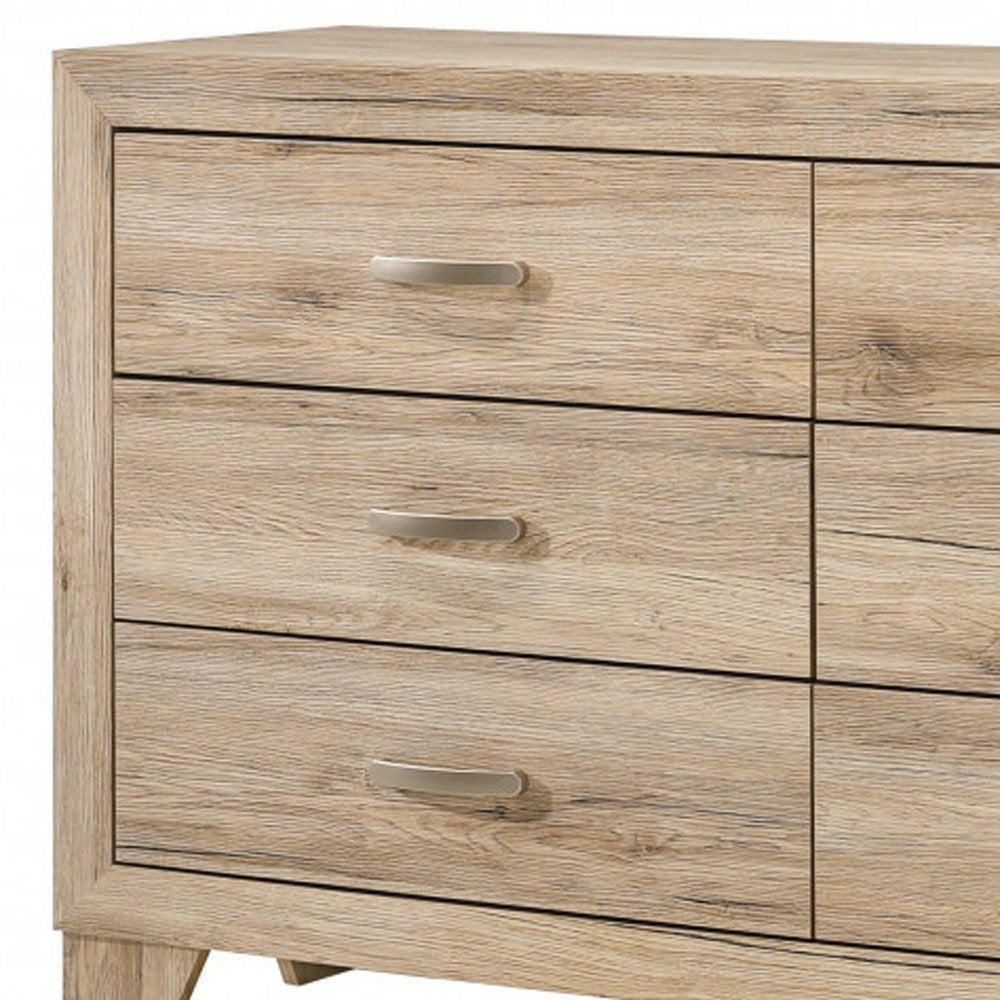 63" Black Solid and Manufactured Wood Six Drawer Double Dresser