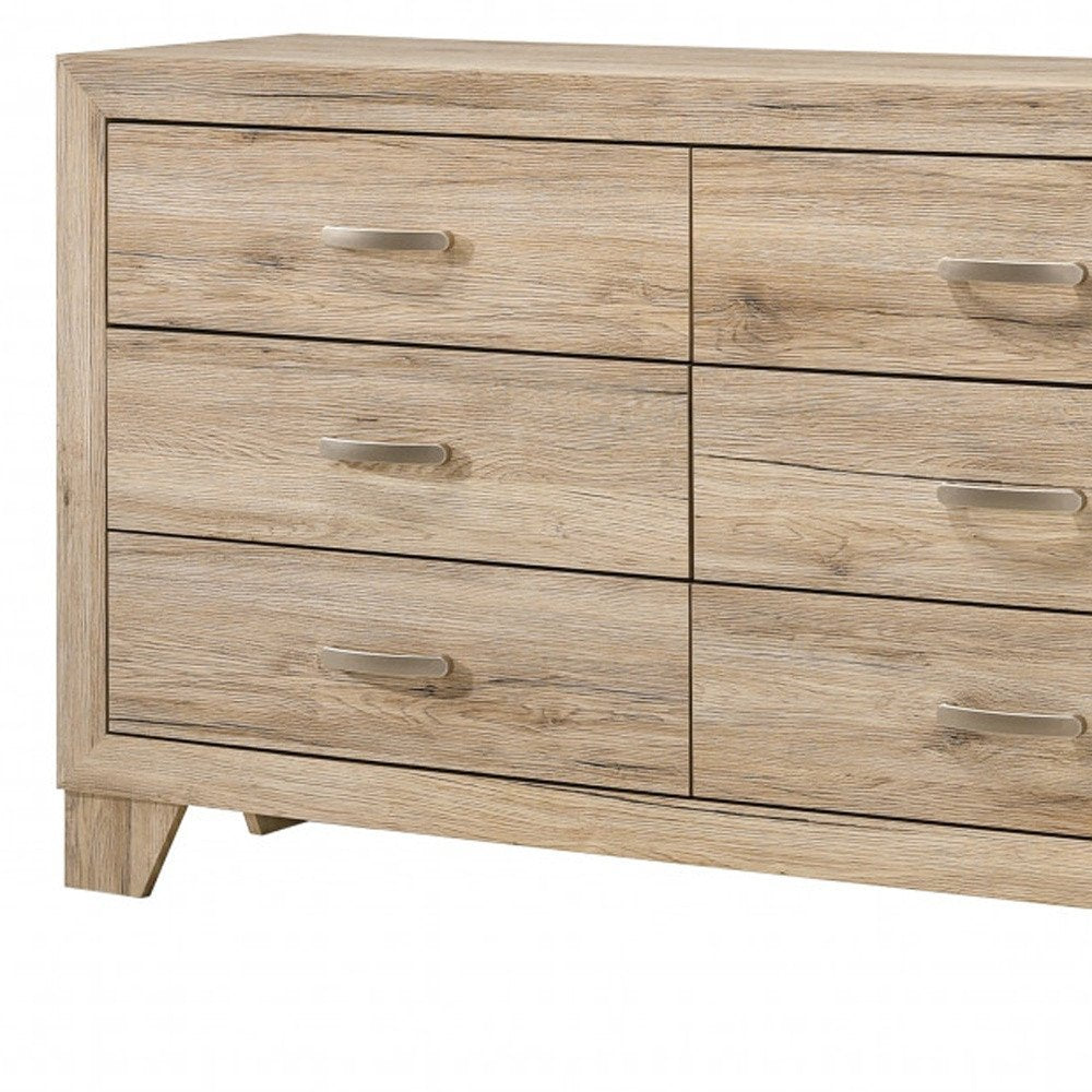 63" Black Solid and Manufactured Wood Six Drawer Double Dresser