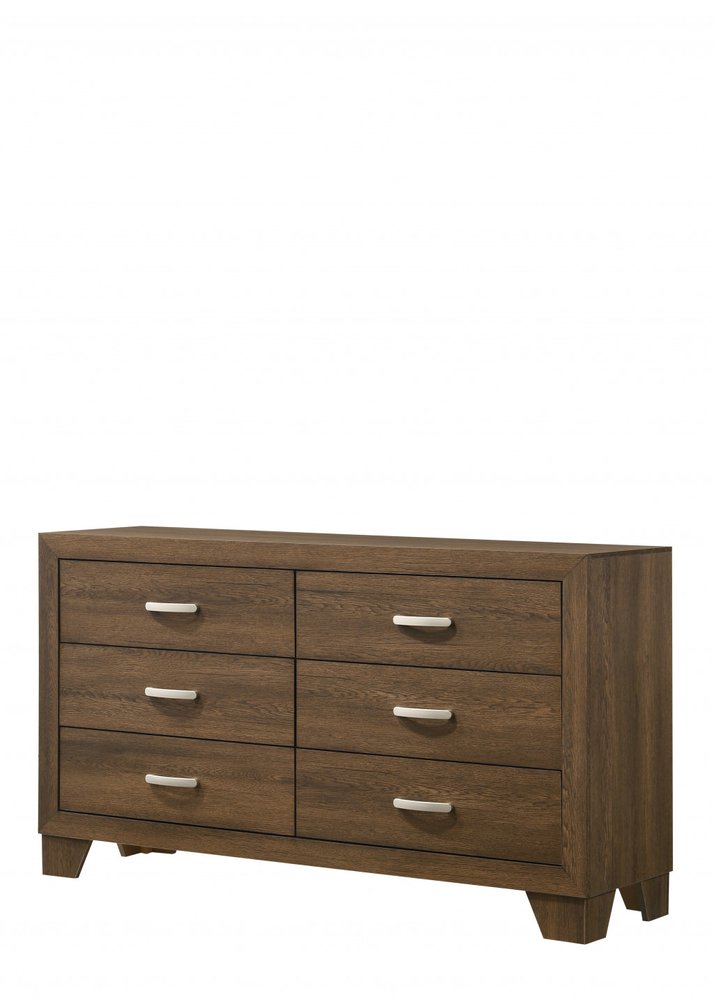 63" Black Solid and Manufactured Wood Six Drawer Double Dresser