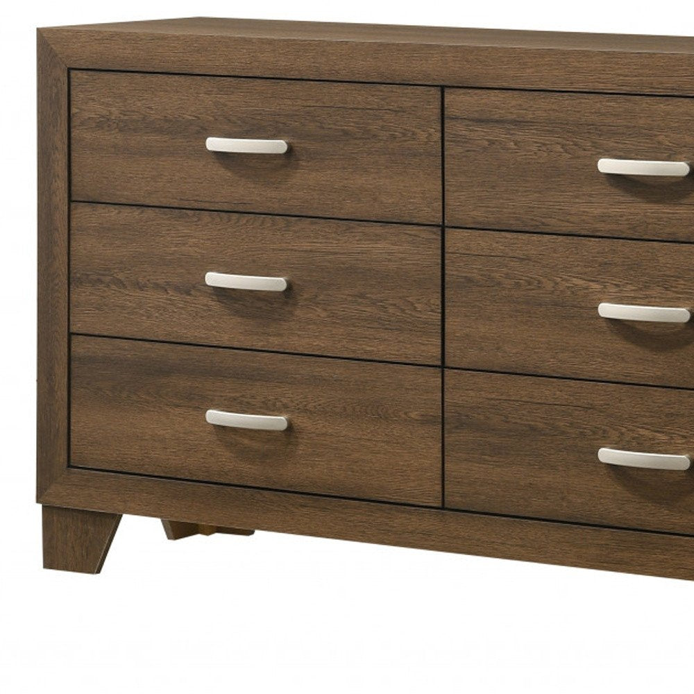 63" Black Solid and Manufactured Wood Six Drawer Double Dresser