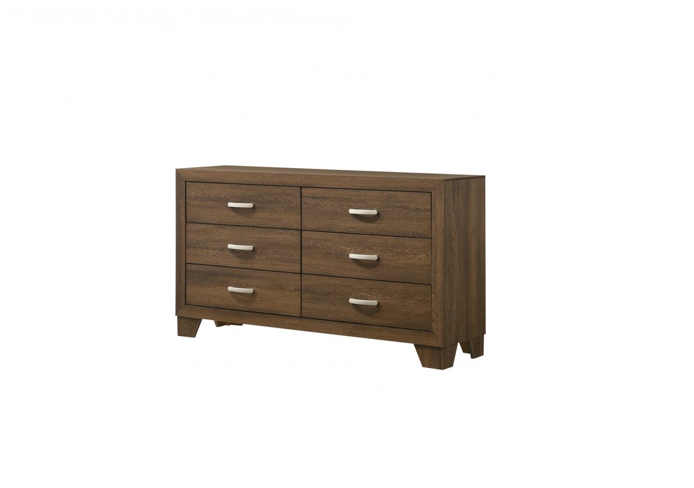 63" Black Solid and Manufactured Wood Six Drawer Double Dresser