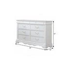 56" White Solid Wood Eight Drawer Double Dresser