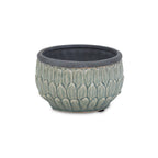 Blue Ceramic 37 Ounce Round Distressed Pot Planter