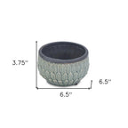 Blue Ceramic 37 Ounce Round Distressed Pot Planter