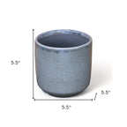 Gray Ceramic 44 Ounce Crackle Mosaic Round Distressed Pot Planter