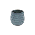 Blue Ceramic 15 Ounce Round Distressed Pot Planter