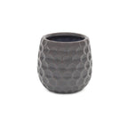 Gray Ceramic 15 Ounce Round Distressed Pot Planter