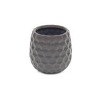Gray Ceramic 15 Ounce Round Distressed Pot Planter