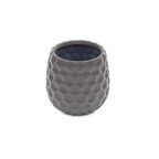 Gray Ceramic 15 Ounce Round Distressed Pot Planter