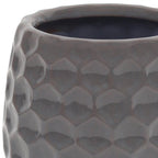 Gray Ceramic 15 Ounce Round Distressed Pot Planter
