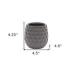 Gray Ceramic 15 Ounce Round Distressed Pot Planter