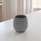 Gray Ceramic 15 Ounce Round Distressed Pot Planter