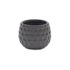 Gray Ceramic 17 Ounce Round Distressed Pot Planter