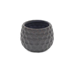 Gray Ceramic 17 Ounce Round Distressed Pot Planter