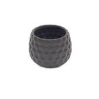 Gray Ceramic 17 Ounce Round Distressed Pot Planter