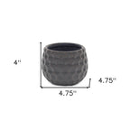 Gray Ceramic 17 Ounce Round Distressed Pot Planter