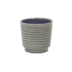Gray Ceramic 23 Ounce Striped Round Distressed Pot Planter