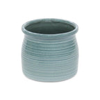 Celadon Ceramic 51 Ounce Striped Round Distressed Pot Planter