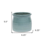Celadon Ceramic 51 Ounce Striped Round Distressed Pot Planter