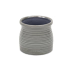 Gray Ceramic 51 Ounce Striped Round Distressed Pot Planter