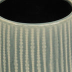 Green Ceramic 25 Ounce Striped Round Distressed Pot Planter