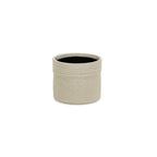 Off White Ceramic 25 Ounce Dotted Round Distressed Pot Planter
