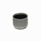Gray Ceramic 19 Ounce Two Toned Round Distressed Pot Planter