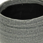Gray Ceramic 19 Ounce Two Toned Round Distressed Pot Planter