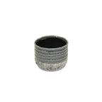 Gray Ceramic 36 Ounce Two Toned Round Distressed Pot Planter