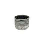 Gray Ceramic 36 Ounce Two Toned Round Distressed Pot Planter