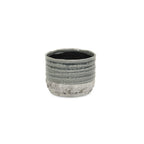 Gray Ceramic 36 Ounce Two Toned Round Distressed Pot Planter