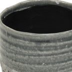 Gray Ceramic 36 Ounce Two Toned Round Distressed Pot Planter