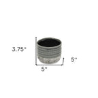 Gray Ceramic 36 Ounce Two Toned Round Distressed Pot Planter