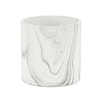 5" White and Gray Marbleized Ceramic Indoor Outdoor Round Pot Planter