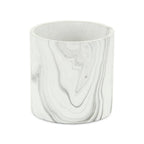 5" White and Gray Marbleized Ceramic Indoor Outdoor Round Pot Planter