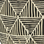 Black And White Ceramic 30 Ounce Geometric Round Distressed Pot Planter