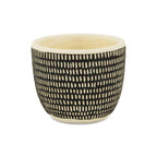Black And White Ceramic 39 Ounce Dotted Round Distressed Pot Planter