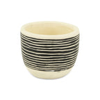 Black And White Ceramic 39 Ounce Striped Round Distressed Pot Planter