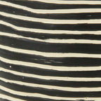 Black And White Ceramic 39 Ounce Striped Round Distressed Pot Planter