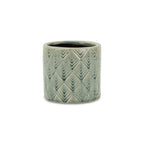 Green Ceramic 16 Ounce Geometric Round Distressed Pot Planter