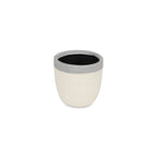 Gray And Ivory Ceramic 41 Ounce Crackle Round Distressed Pot Planter