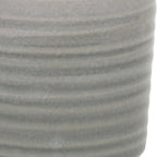 Gray Ceramic 19 Ounce Striped Round Distressed Pot Planter