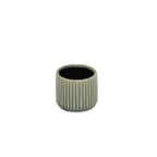 Beige And Green Ceramic 12 Ounce Striped Round Distressed Pot Planter