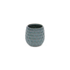 Blue And Gold Ceramic 20 Ounce Geometric Round Distressed Pot Planter