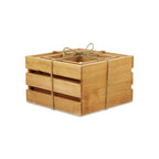 Set of Three Light Brown Nesting Solid Wood Crate